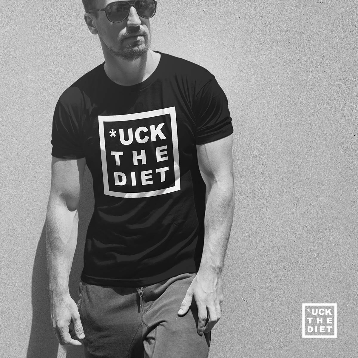 Projekt graficzny koszulki fuck the diet.