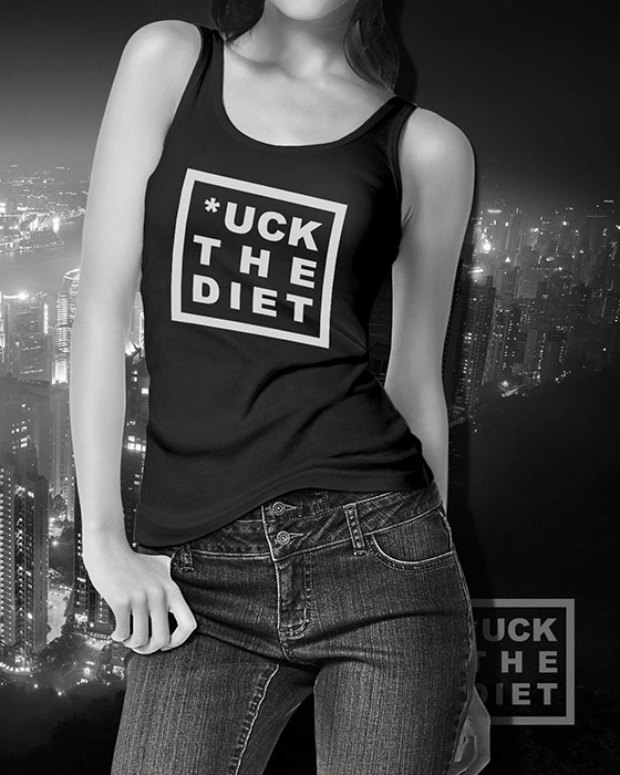 Grafika na koszulki "*uck the diet".
